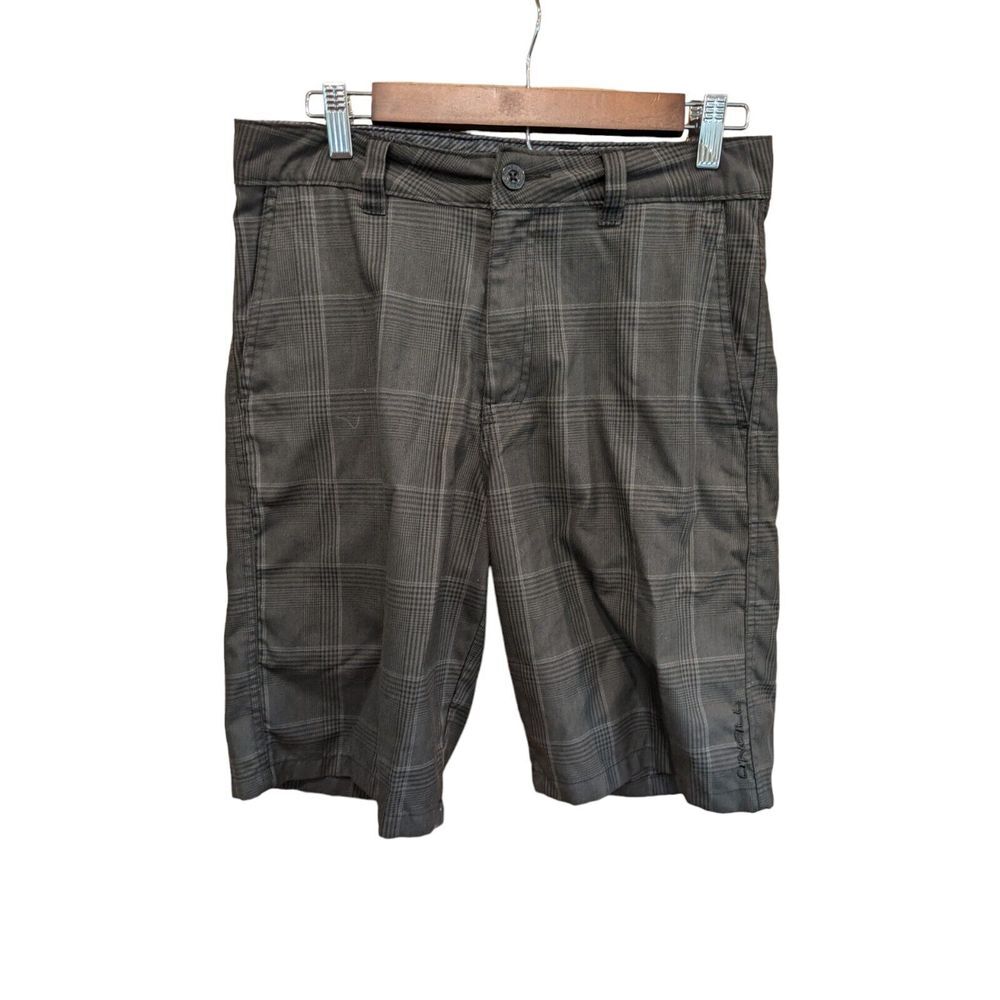 O'Neill Men's Shorts Size 30 Black Checkered‎ Plaid   Nice